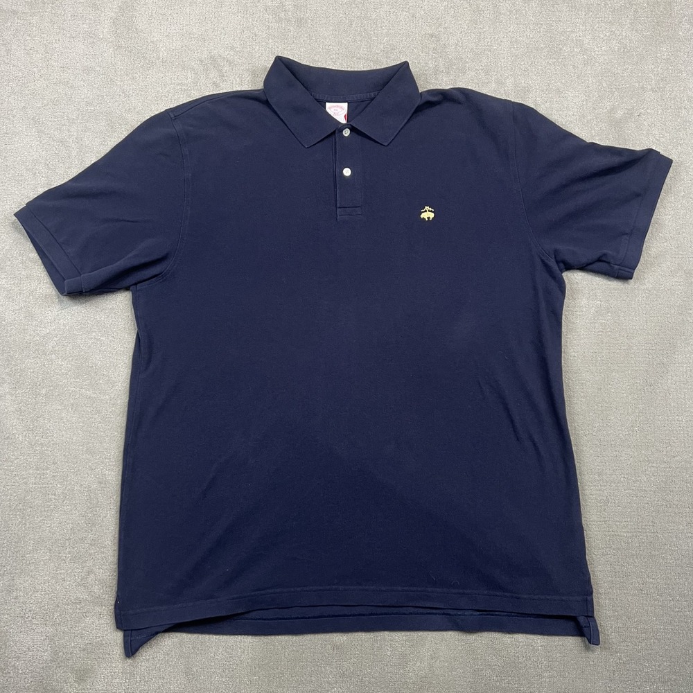 Brooks Brothers 346 Polo Shirt Mens XXL Navy Blue Original Fit Cotton Pique Logo